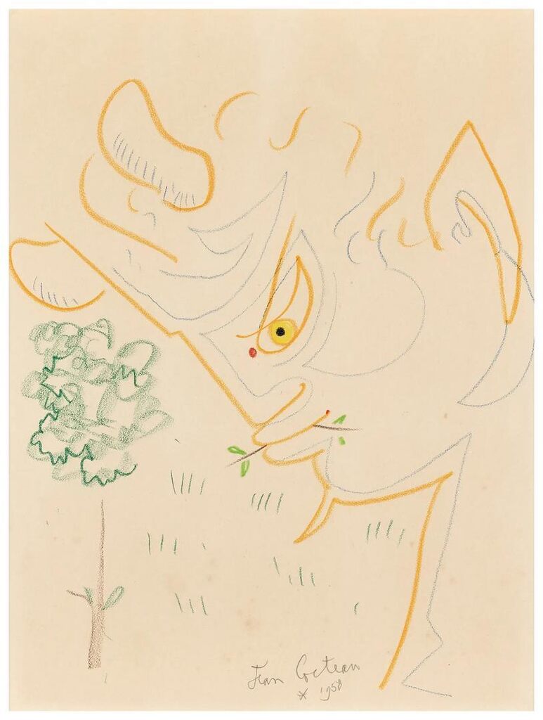 Tête de Faune à la brindille