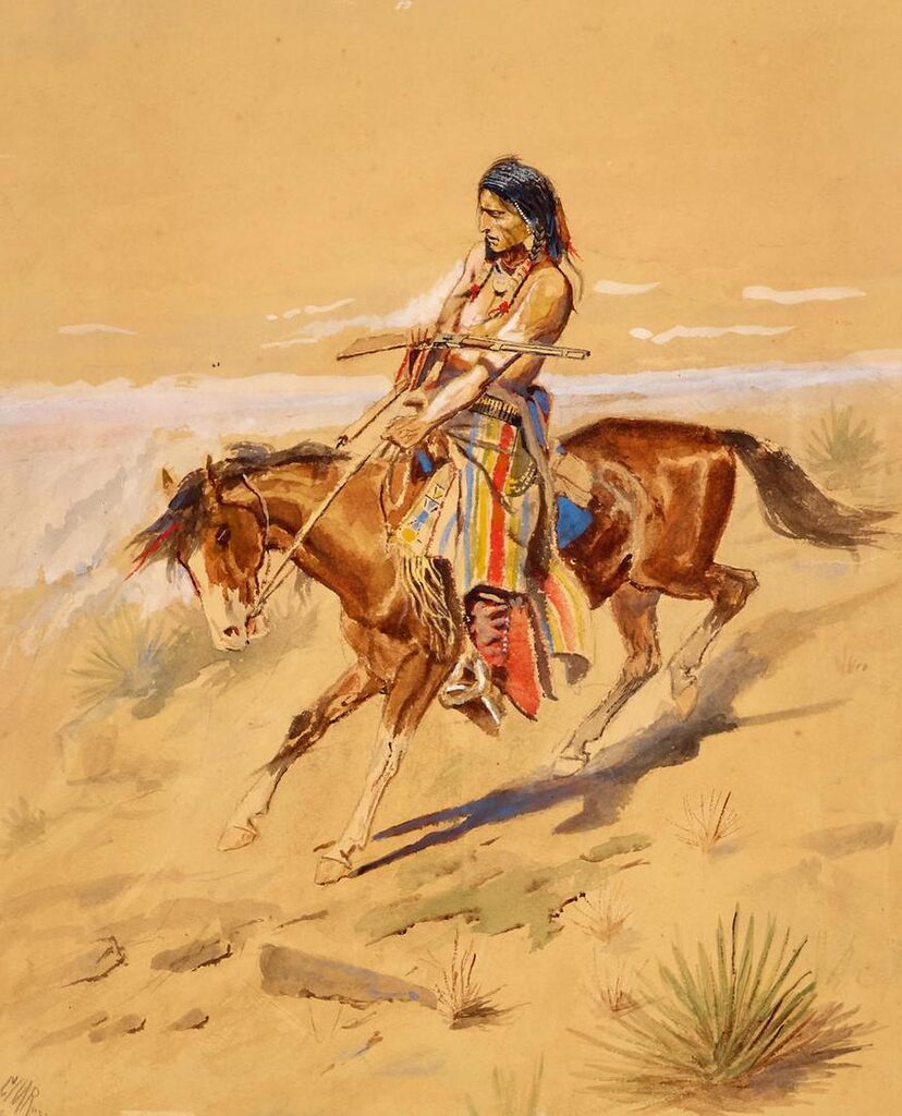 Native American figure on a horse