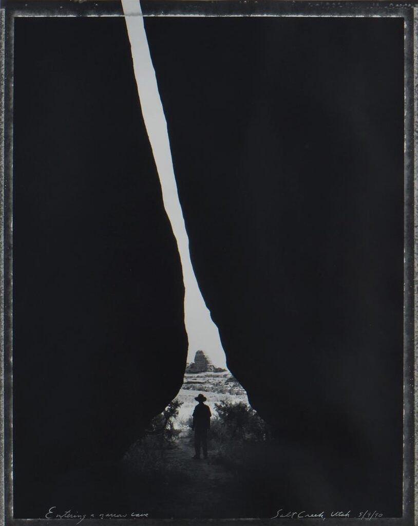 Entering a Narrow Cave, Salt Creek, Utah, 5/9/90