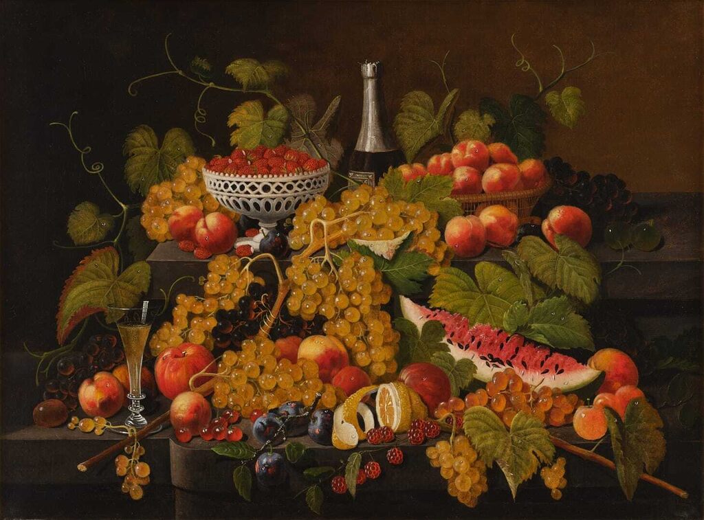 Still Life with Champagne Bottle and Fruit