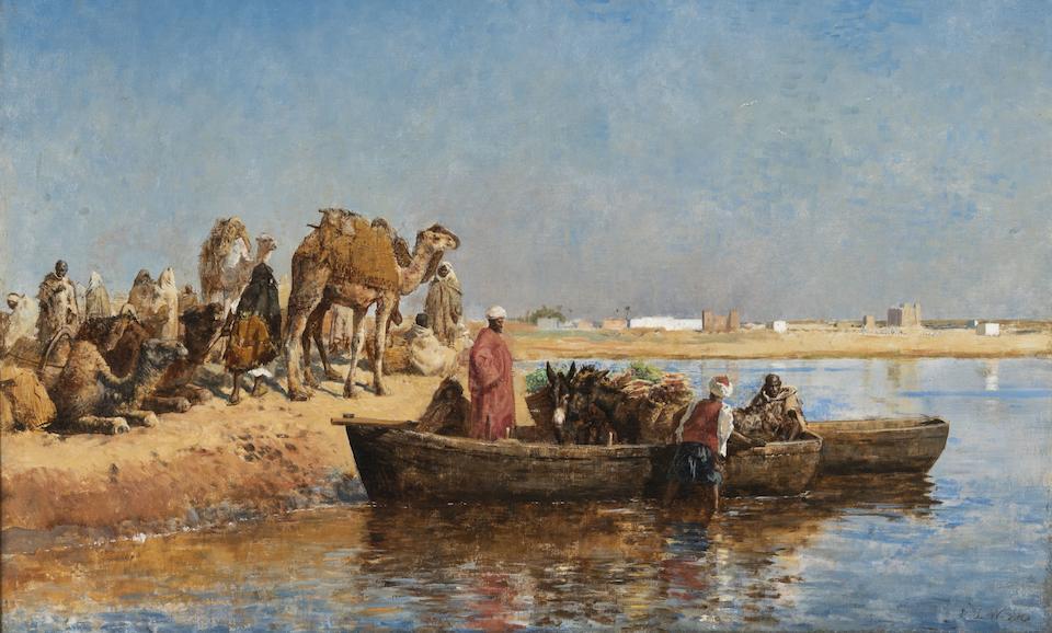 Loading the Camels, Salé, Morocco, alternately titled Along the Nile and Loading in the Donkeys, Near East