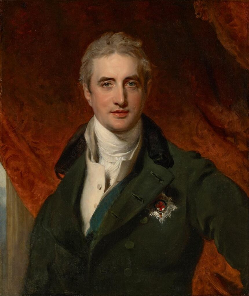Portrait of Robert Stewart, 2nd Marquess of Londonderry, called Lord Castlereagh (1769-1822), bust-length, wearing the star of the Order of the Garter