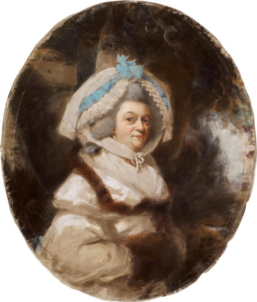 Portrait of a lady in a wooded landscape