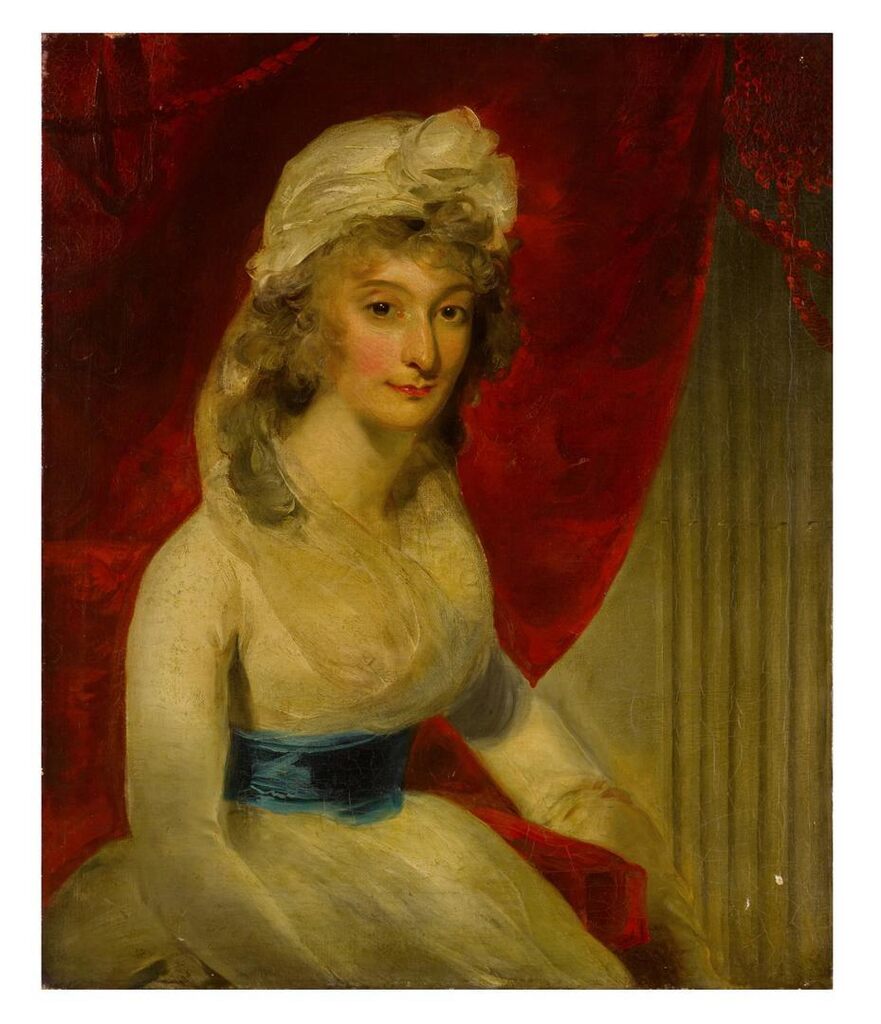 Portrait of a Woman in a White Dress