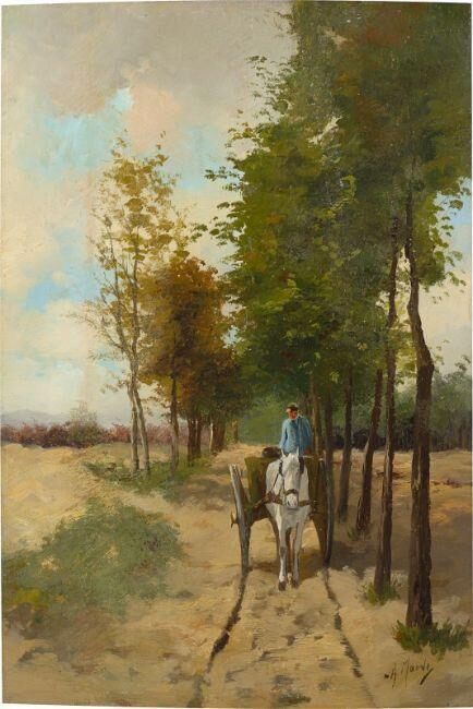 Horse carriage with coachman
