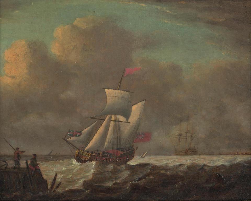An English frigate coming into harbour