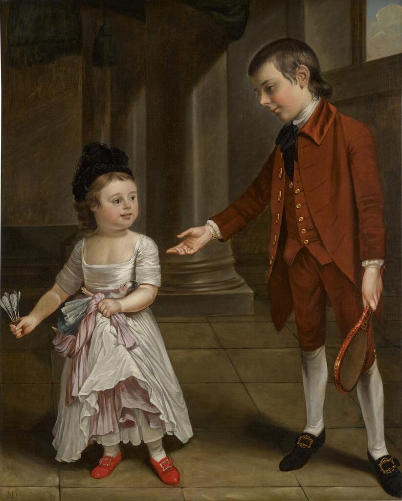 Portrait of two children at play