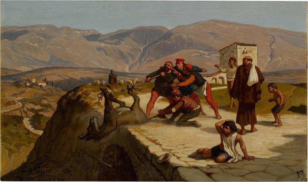 The Fable of the Miller, His Son and the Donkey: a Set of Nine Paintings