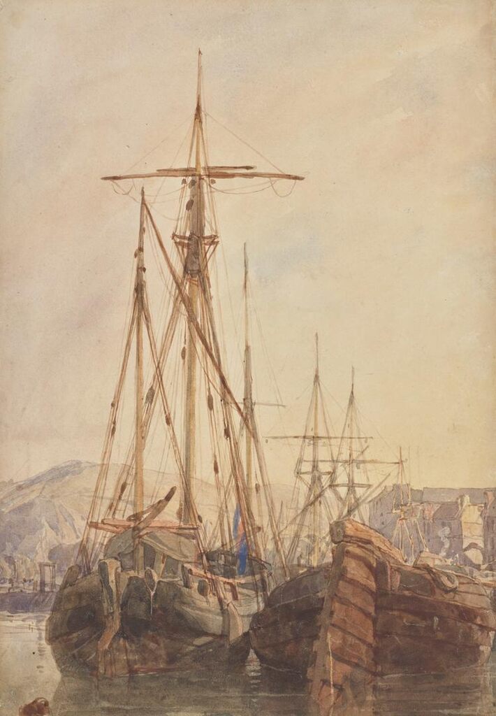 Fishing Boats at Anchor, Boulogne, France