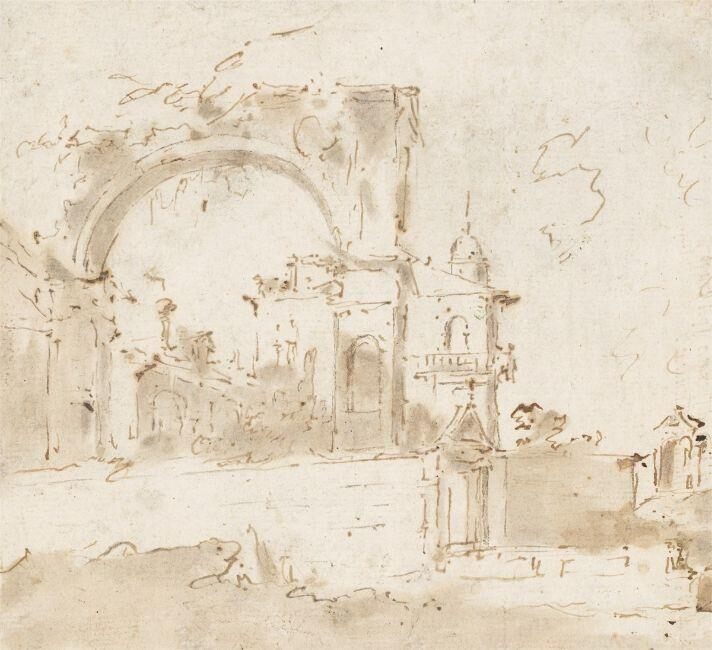 Capriccio with buildings and arches