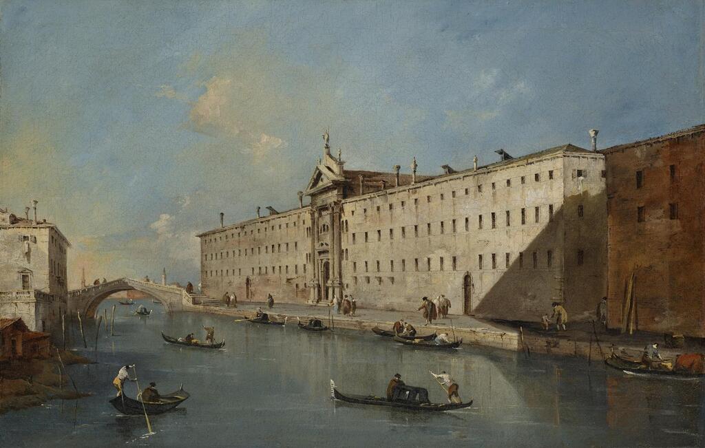 Francesco Guardi, Venice, the Rio Dei Mendicanti looking North with the church of San Lazzaro dei Mendicanti