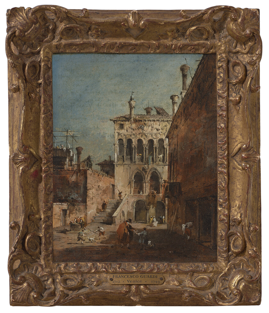 An architectural capriccio with a campiello