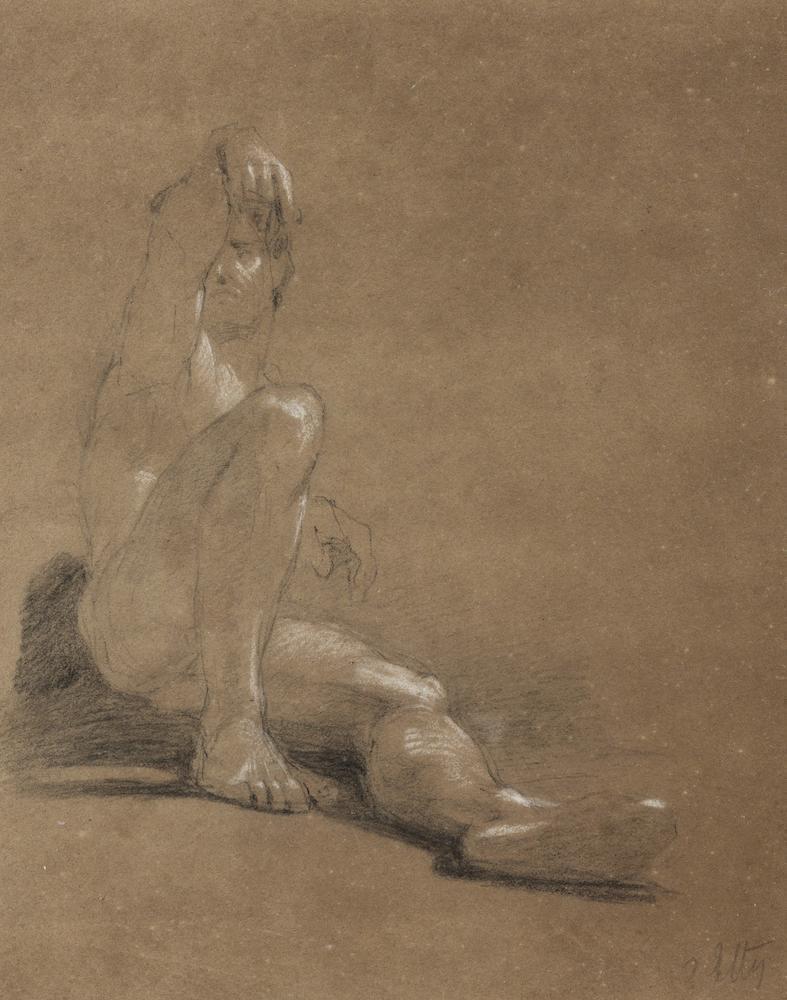 Seated male nude