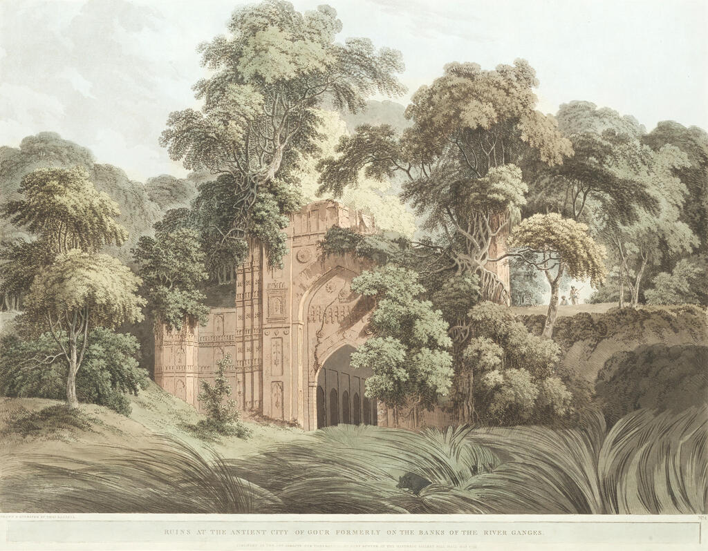 'Ruins at the Antient City of Gour formerly on the banks of the River Ganges' plate