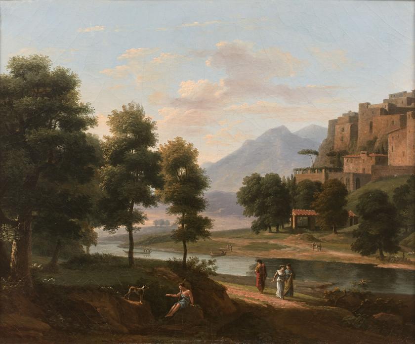 Landscape of Arcadia animated by characters