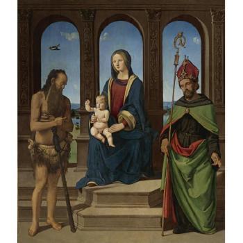 The Madonna And Child Enthroned With Saints Onophrius And Augustine
