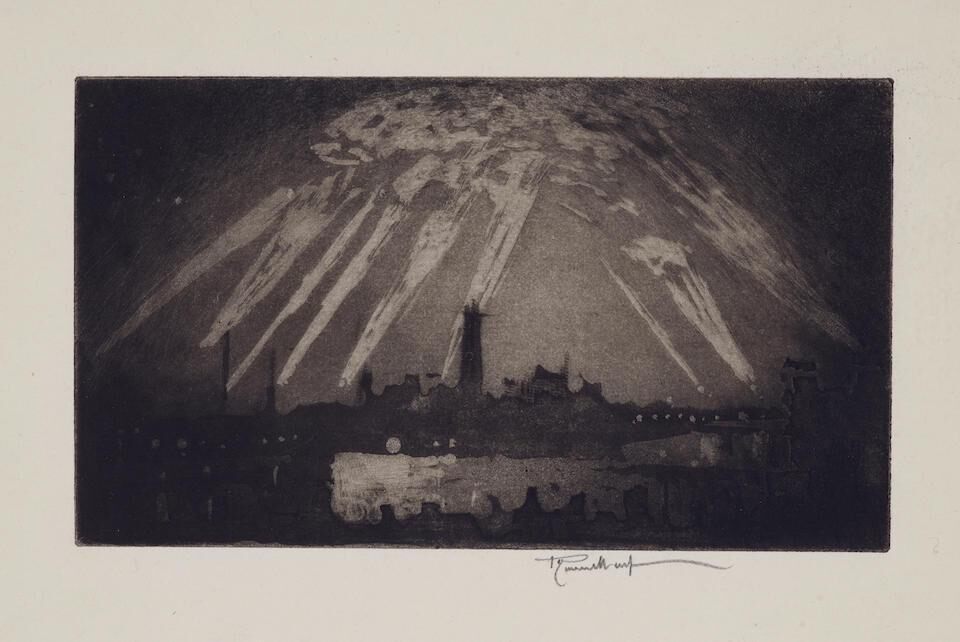 The Shot Tower (London in War Time), pl. 37, from Etchers and Etching (Wuerth 690)