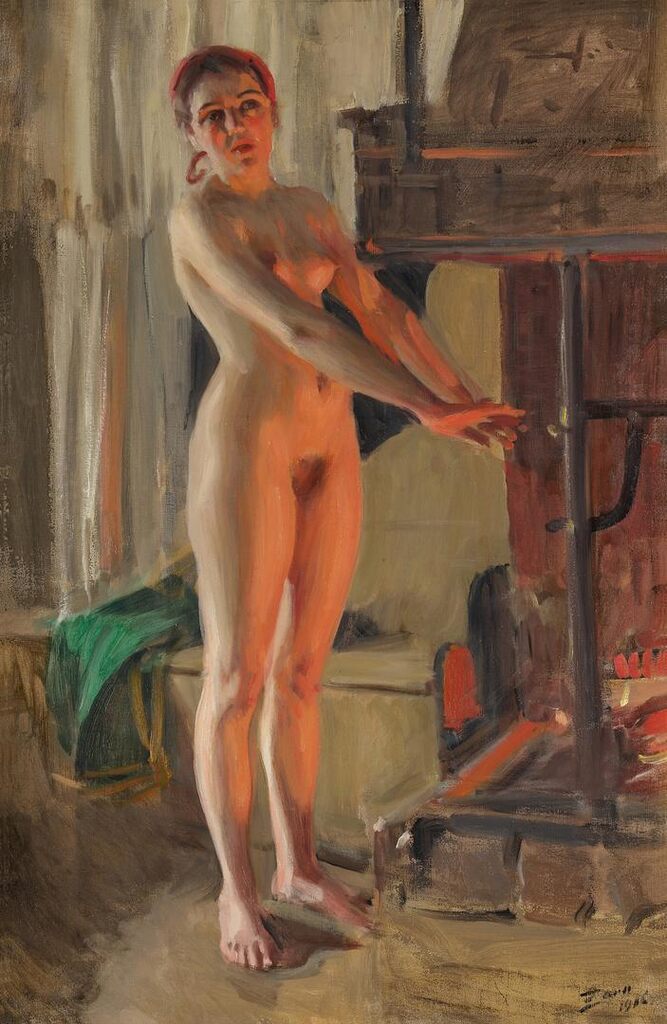 In Front of the Fire Place (Framför Brasan)