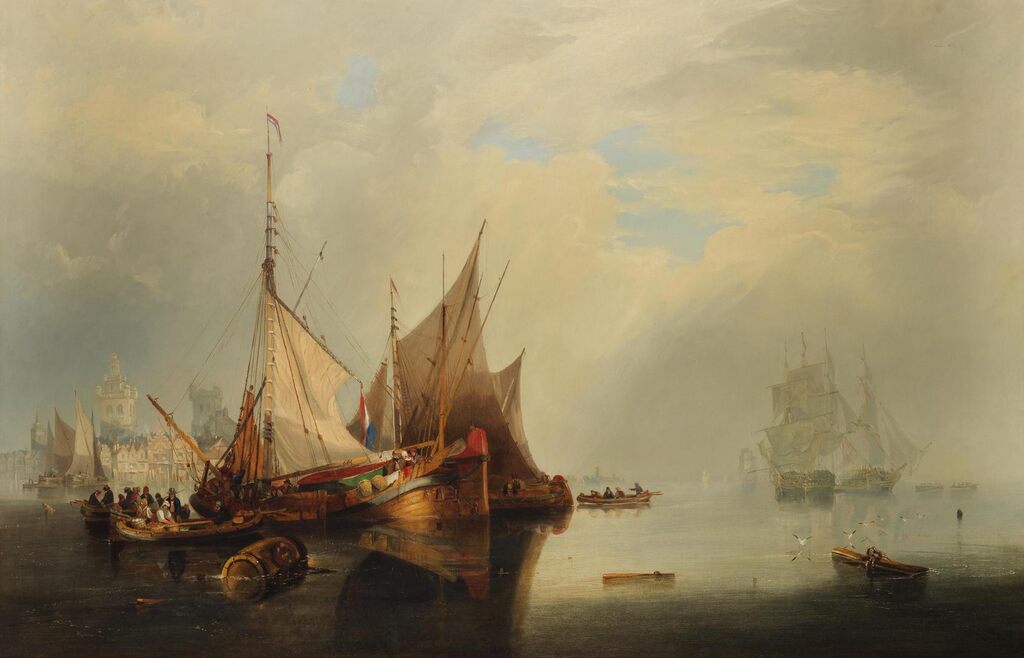 Shipping off a Dutch port town