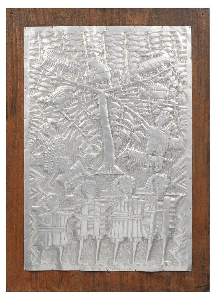 Tree of Life Signed 'asiru Olatunde Osogbo' (Lower Centre); a Label Reads 'tree of Life'/ by Asiru Olatunde/ Nigeria' (Verso)