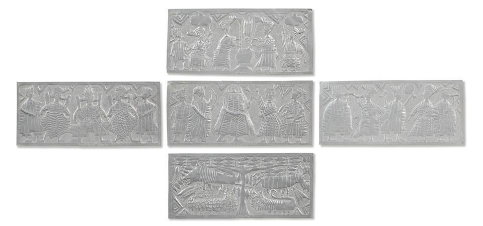(i) Tree of Life; (ii) Yoruba Court; (iii) Domestic Scene; (iv) Osogbo Deity; (v) Celebration