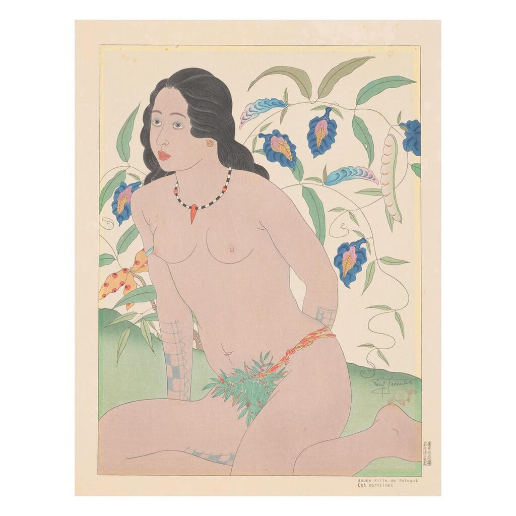 Belle De Yap Et Orchidees. Ouest Carolines; Femme Tatouée de Falalap. Ouest Carolines; Jeune fille de Polowat. Est Carolines