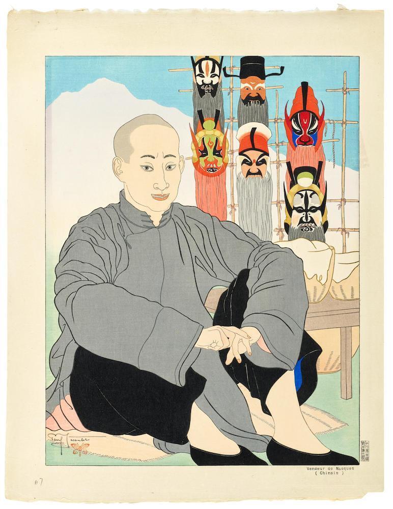 Vendeur de Masques (Chinois); La Peche Miraculeuse "Izu Japon" (The Miraculous Catch. Izu, Japan); Le Bonze Errant. Coree (The Wandering Buddhist Priest. Korea); Le Miroir de Laque Rouge. Tokyo (The Red Lacquer Mirror, Tokyo)