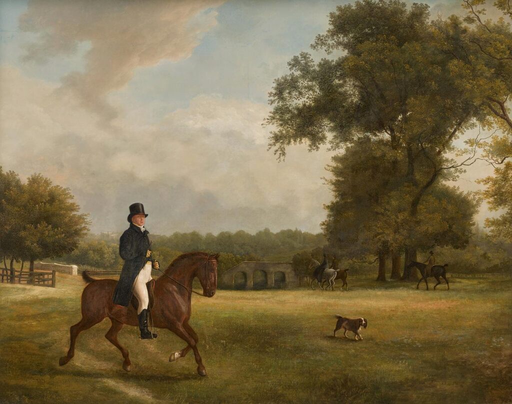 George Irving (1774–1820) on horseback in an extensive landscape