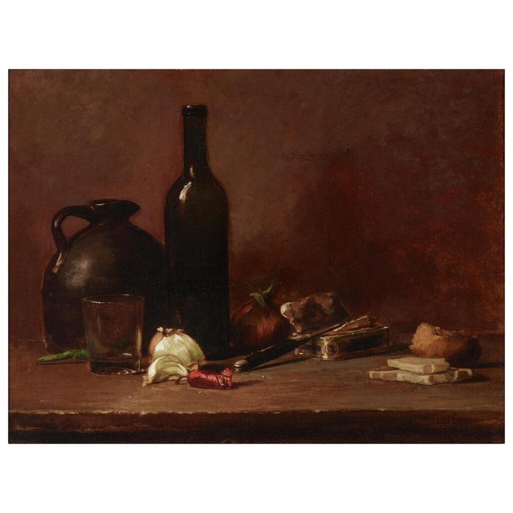 Still Life with Wine Bottle and Onion