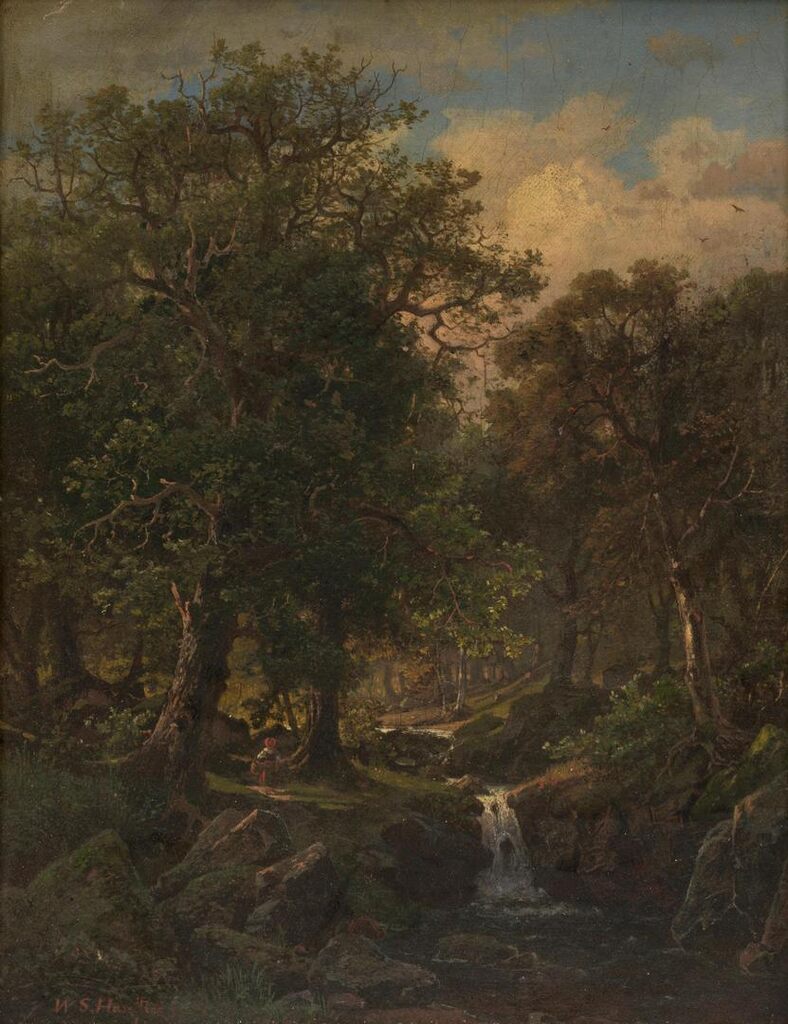 Forest Landscape with Figure Beside a Brook
