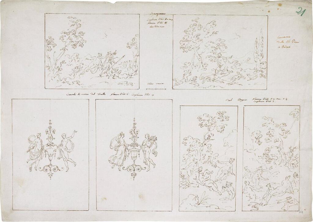 Studies for the decoration of Palazzo Pisani - De Lazara, Padua