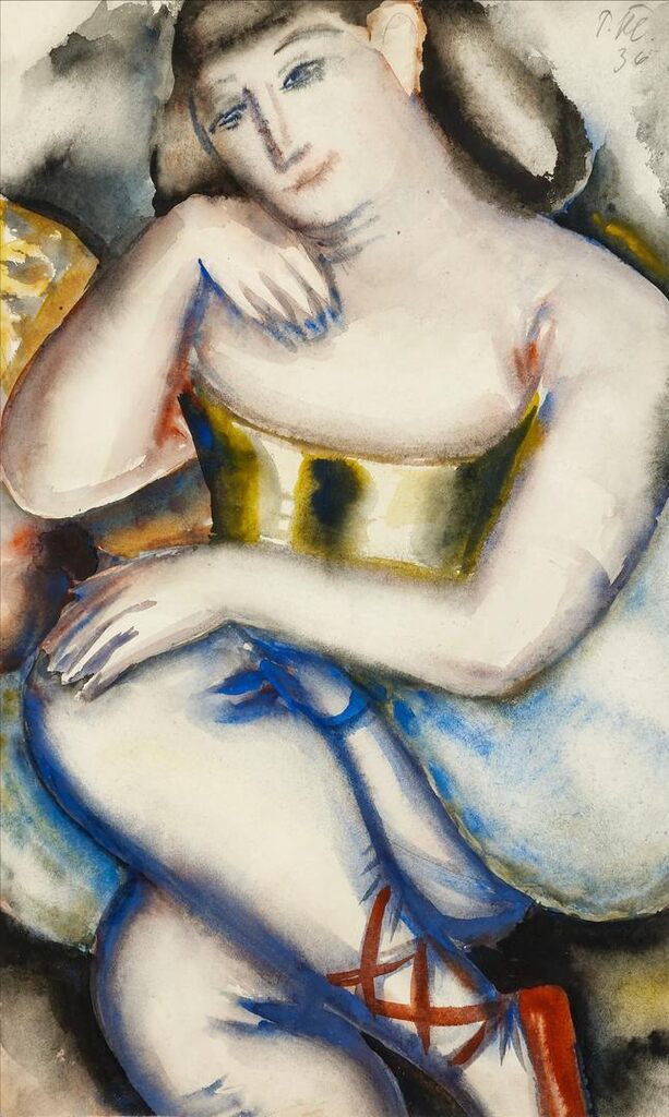 Dancer in her dressing room