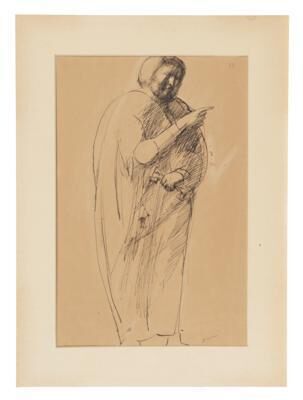 San Pietro con le chiavi (St. Peter with the keys) (recto), Nudo femminile (female nude) (verso)