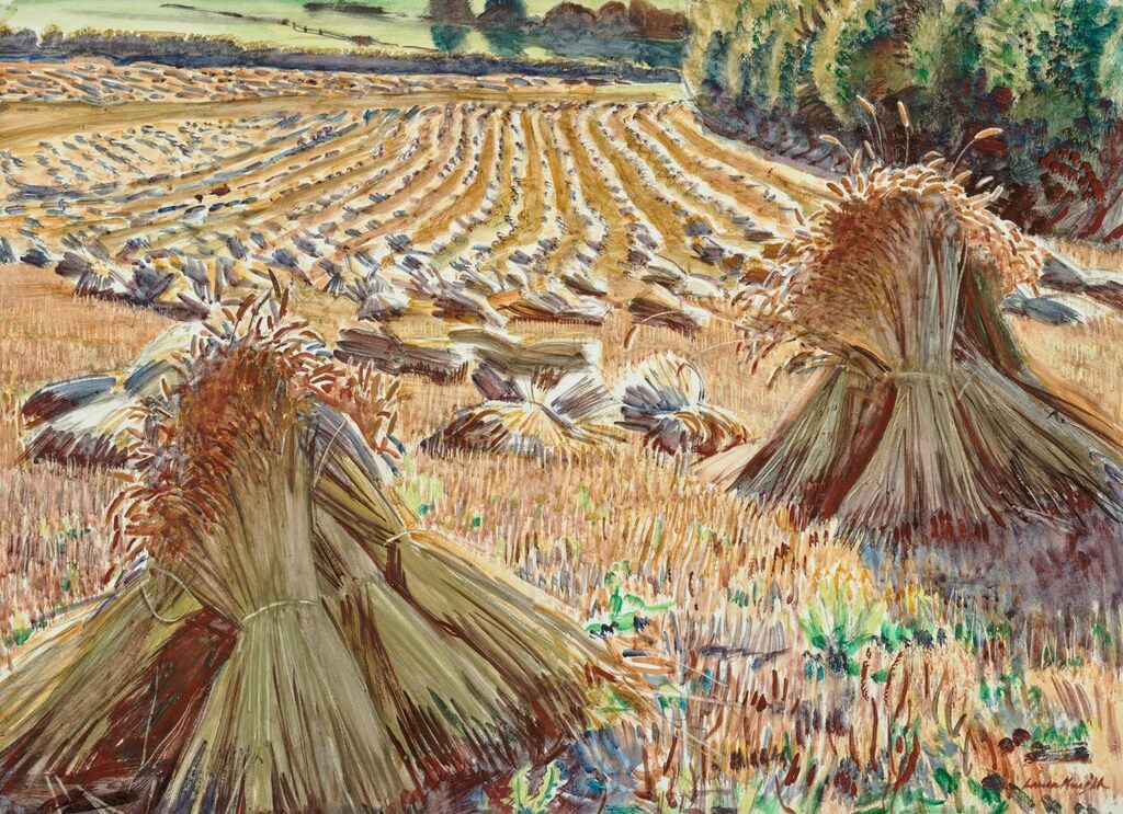 View of a Cornfield: Corn Stooks