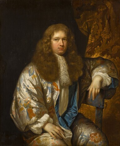 Portrait of Steven Wolters (1651–before 1704), seated three-quarter length, wearing a Safavid or Japanese robe