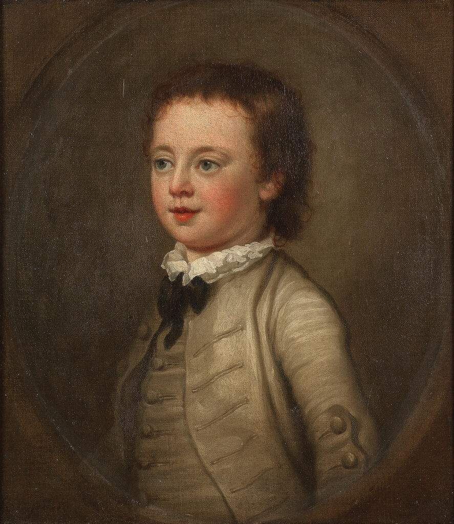 Portrait of a boy, half-length, in buff, within a painted oval