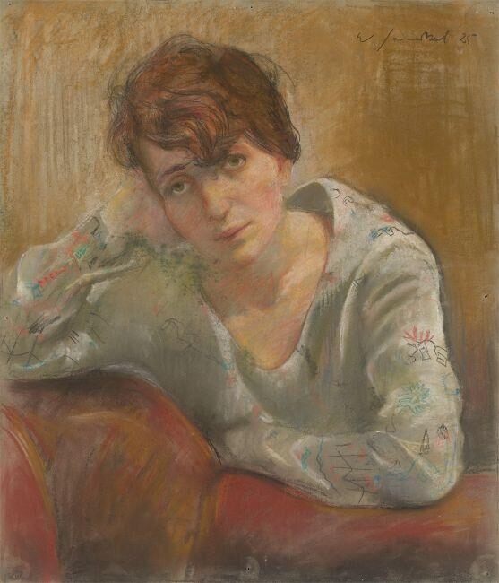 ”Mädchen mit gemusterter Bluse”