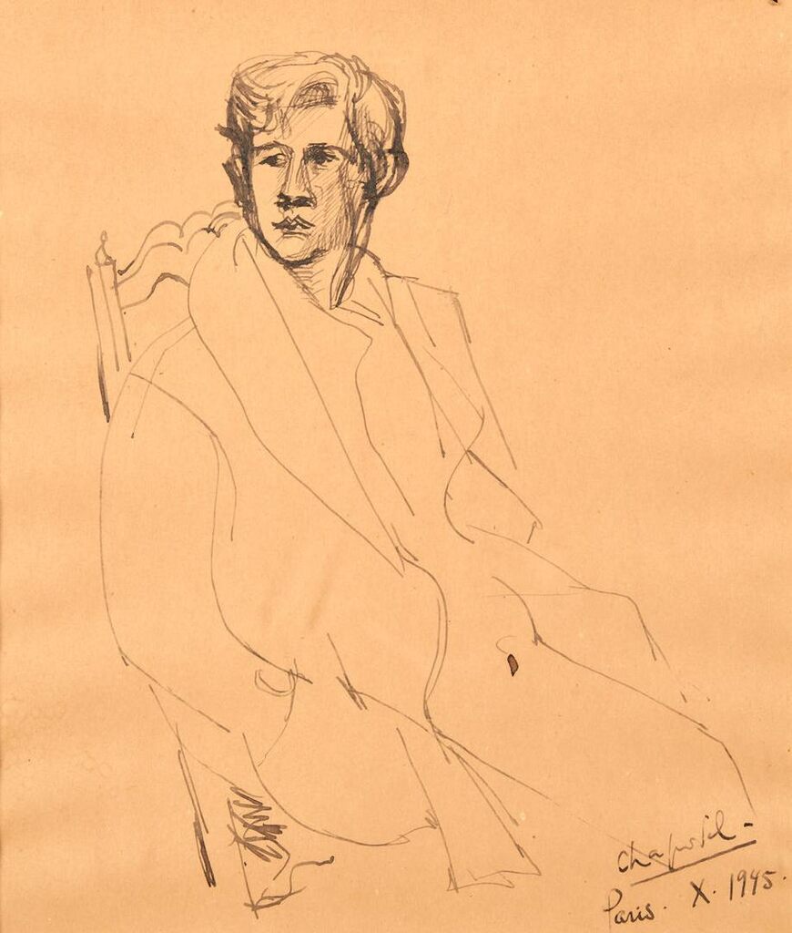 Sketch of a Seated Man in an Overcoat