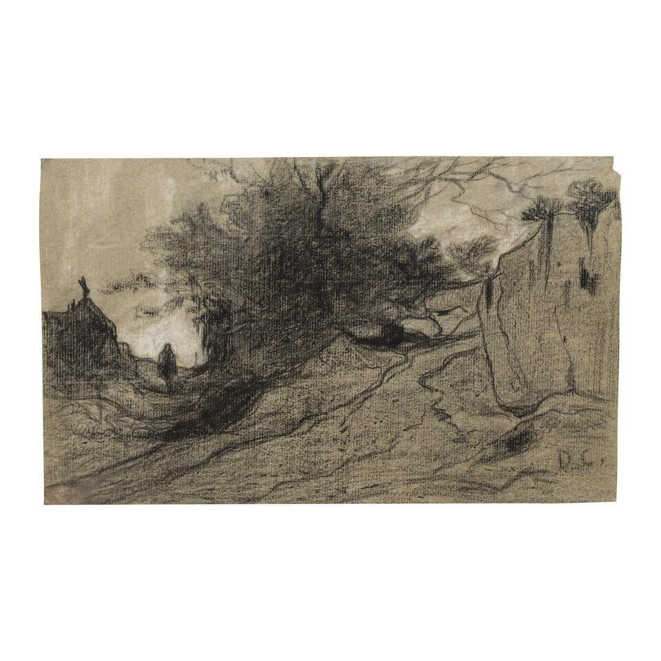 Paysage boisé animé