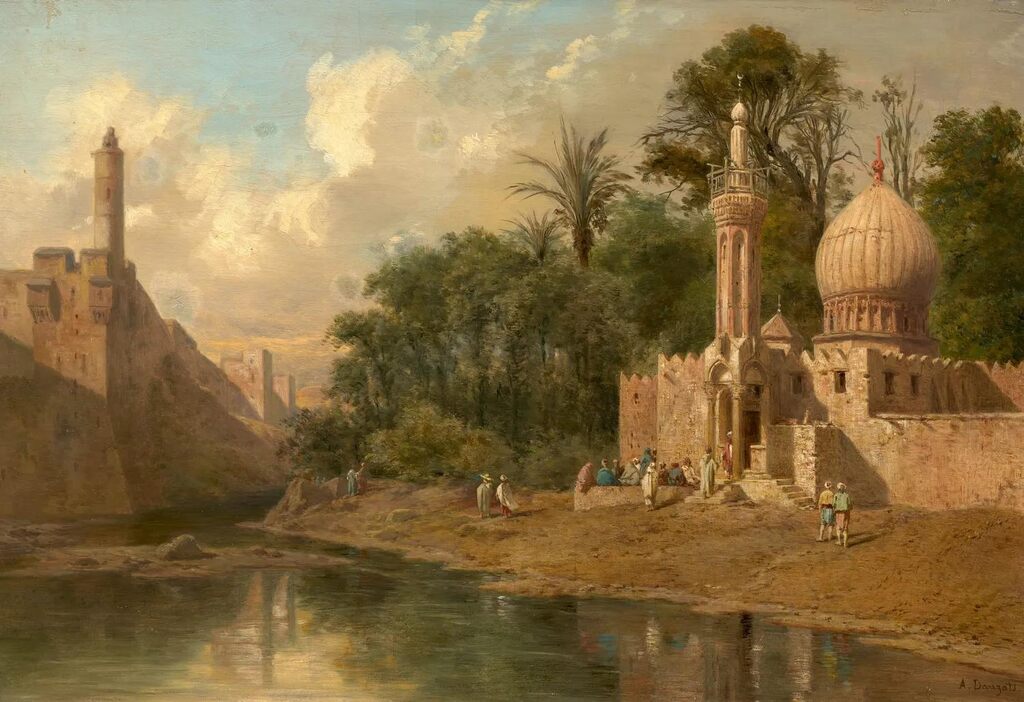 View of monuments, probably in Cairo