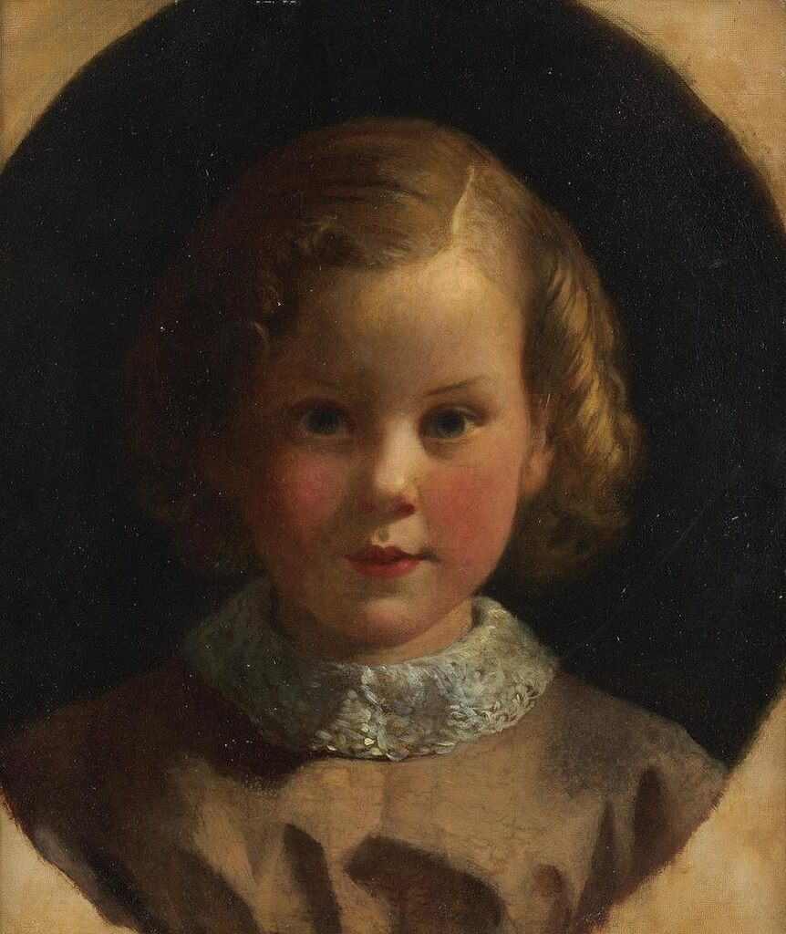 Portrait of a young girl; Portrait of a young boy said to be two of the artist's children