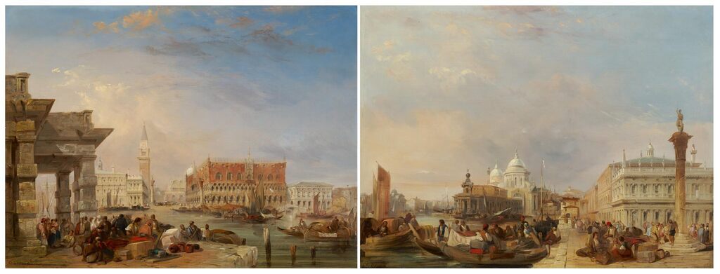 Santa Maria Della Salute Viewed From St Mark's; and St Mark's From the Dogana