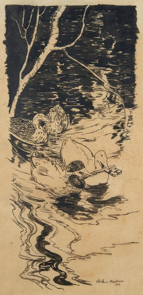 'The ducks, which he had once saved, dived and brought up the key from the depths'