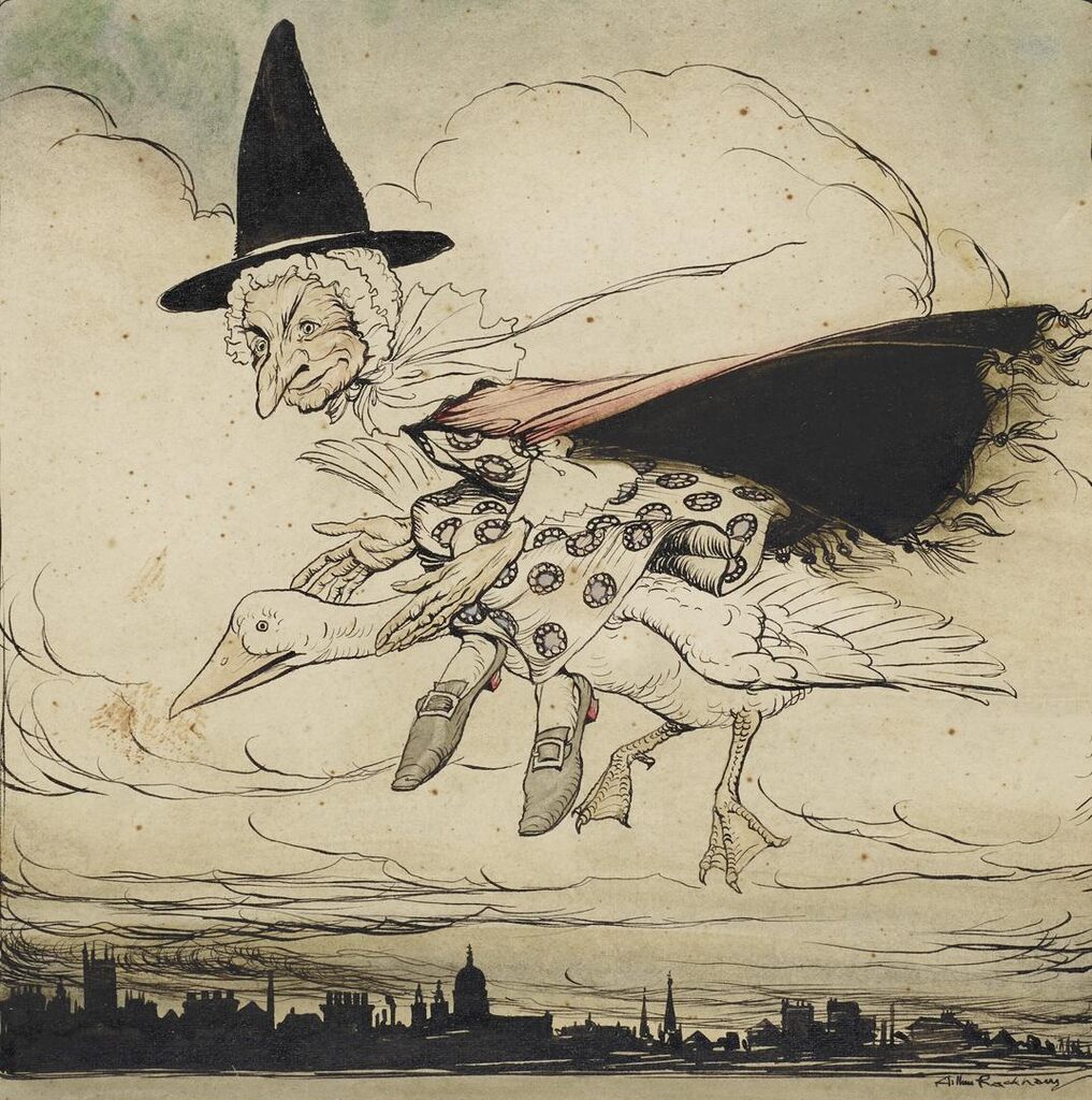 Mother Goose: Illustration to the Foreword for 'Mother Goose - the Old Nursery Rhymes'