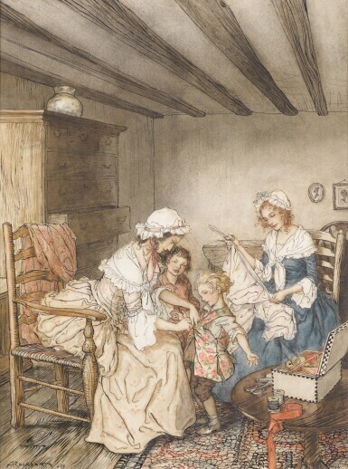 Original illustration for The Vicar of Wakefield (Sunday waistcoats for Dick and Bill)