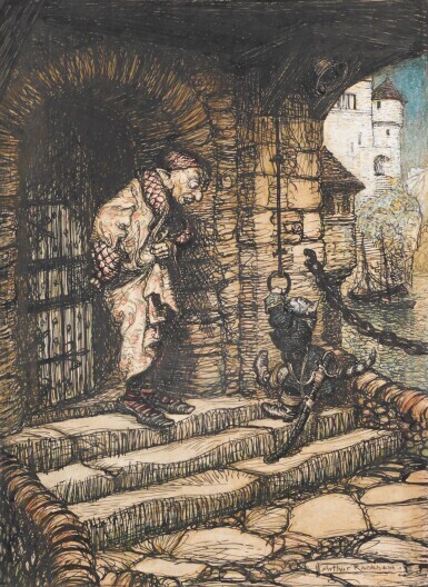Illustration for Arthur Rackham's Book of Pictures (Puss in Boots)