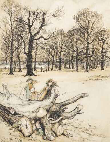 Original illustration for Peter Pan in Kensington Gardens (Kensington Gardens), 1912