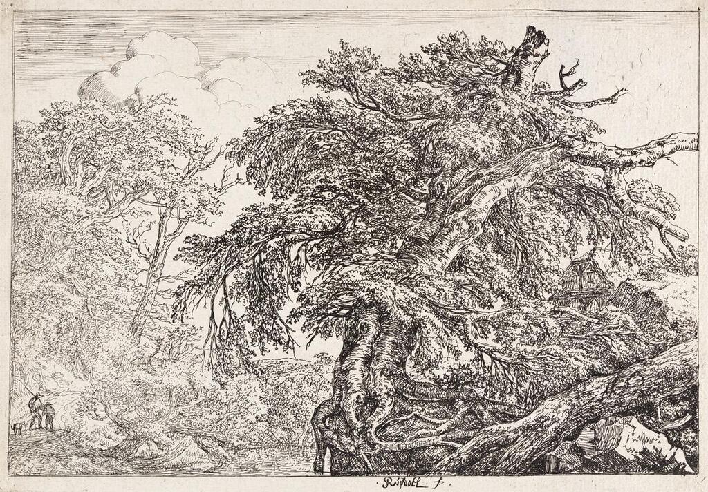 Landscape with Two Men and a Dog (The Large Beech Tree)