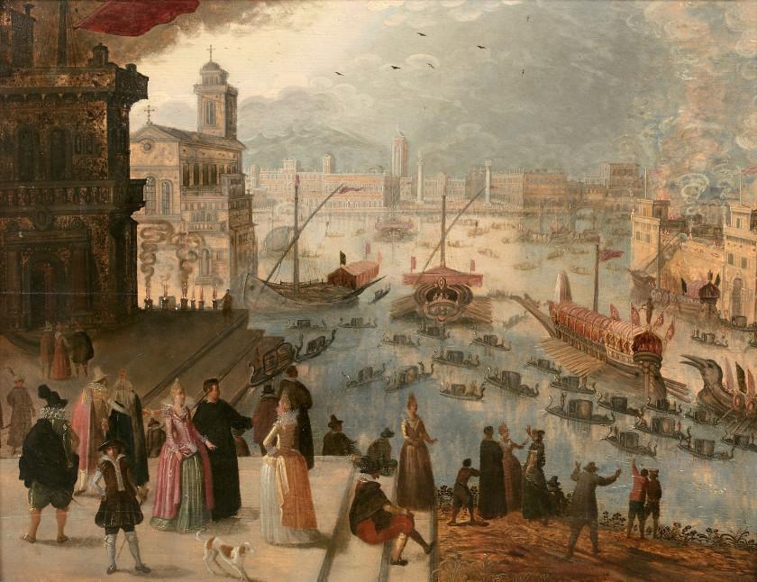 Venetian Caprice with the Bucentaur in front of the Piazzetta