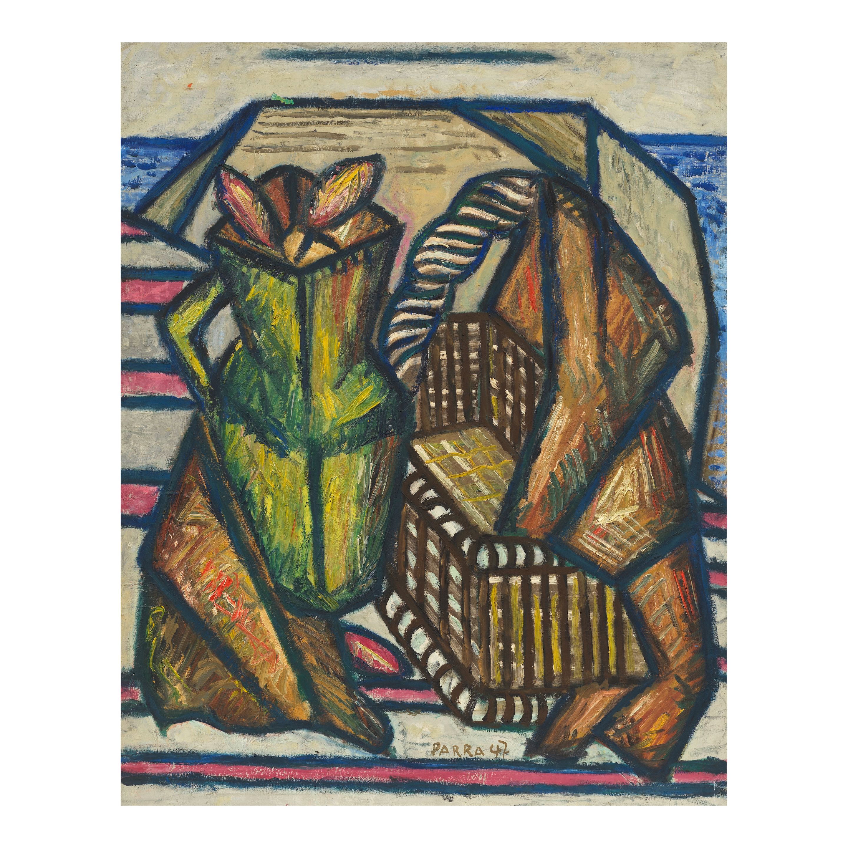 GINÉS PARRA (1896-1960) Nature morte au panier (Painted in 1947)